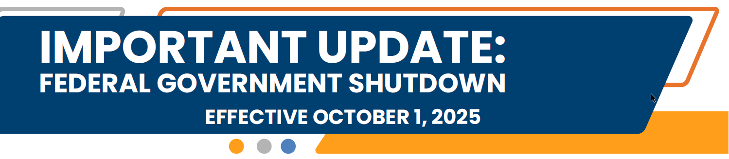 Important Update: Federal Government Shutdown